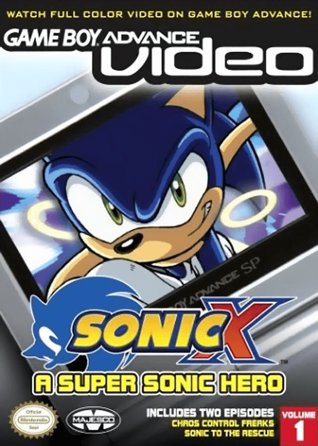 GBA Video Sonic X Volume 1 box art for GameBoy Advance
